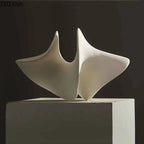 Abstract Flower Art Sculpture Ceramics Crafts Ornaments Desk Decoration White Flower Abstract Sculpture Room Aesthetic Decor