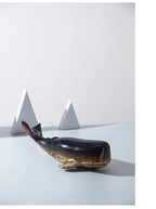 Creative Whale Ceramic Sculpture Modern Crafts Porcelain Ornaments Desk Decoration Simulated Whale Statue Room Aesthetic Decor