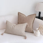 Coffee Brown Maillard Cushion Cover Retro Geometric Jacquard Pillow Case Wabi Sabi Pillow Covers Decorative Modern Luxury Home