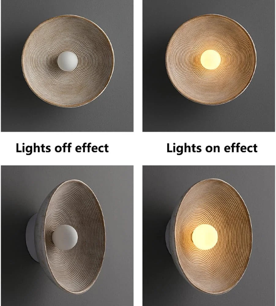 Nordic Creative Retro Round Wall Lamp Wabi-sabi Resin Sconces for Living Room Bedroom Bedside Hotel Corridor  Decor lightig
