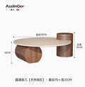 Stone Italian Side Table Nordic Natural Travertine Unique Wood Coffee Table Round Stone Designer Stolik Kawowy Home Furniture