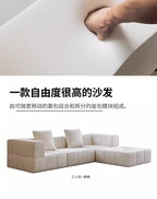 Living Room Compressed Vacuum Sofas Modern Small Apartment Fabric Living Room Sofa Cream Style Marshmallow Sofa Free Combination