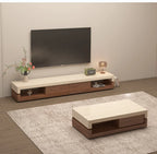 Any Size Custom Walnut Travertine Coffee Table Luxury Artisan Minimalist Heat Scratch Resistant Mansion Living Room Furniture