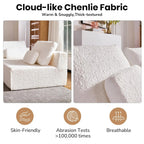 79‘’ Boneless Cloud Couch,Spacious Deep Seat Modular Sectional Sofa -Chenille Upholstered Couches for Living Room, Customized